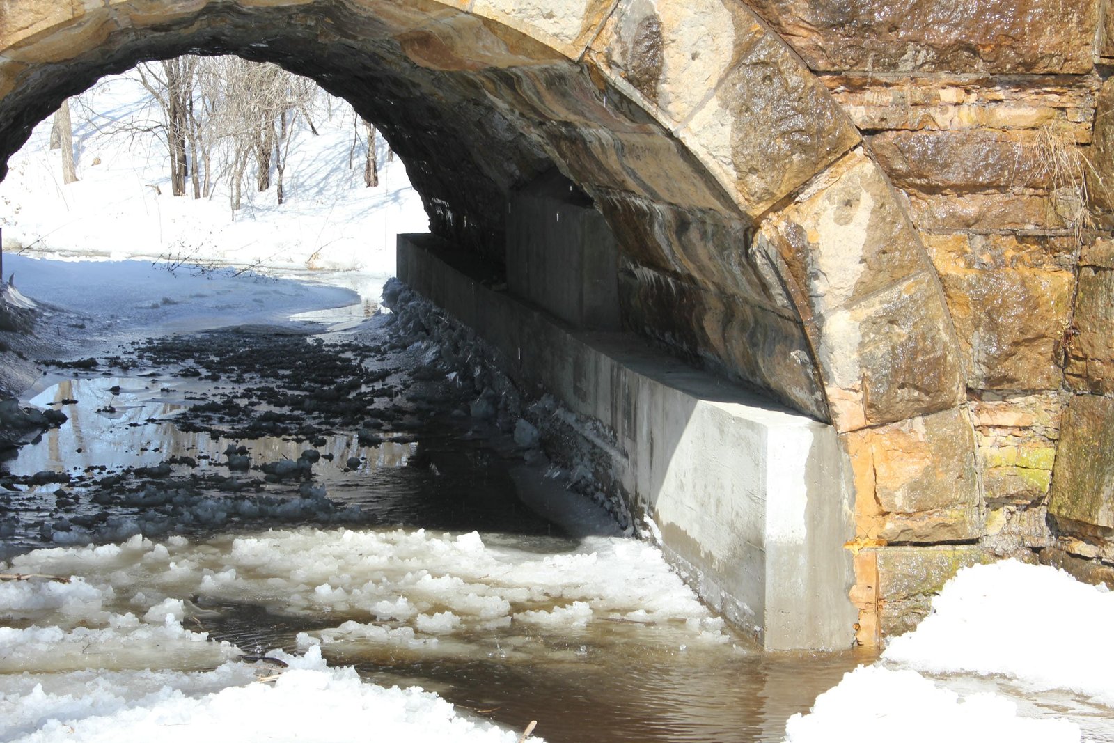 Reinforcement to east abutment